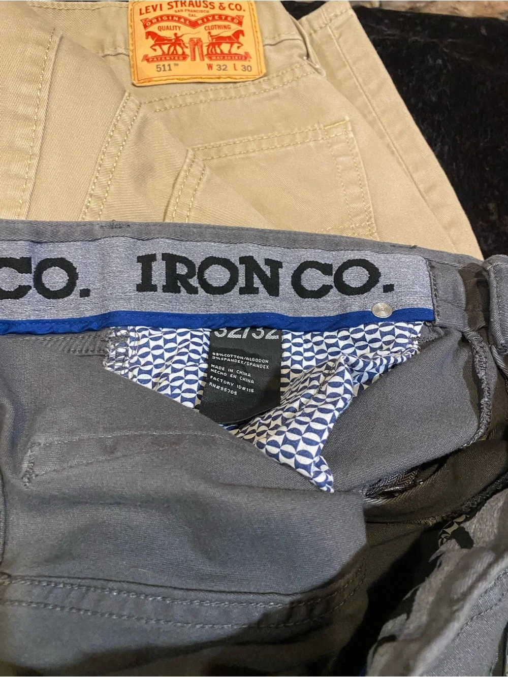Men’s Khaki and Gray Jeans - Classic Straight Fit